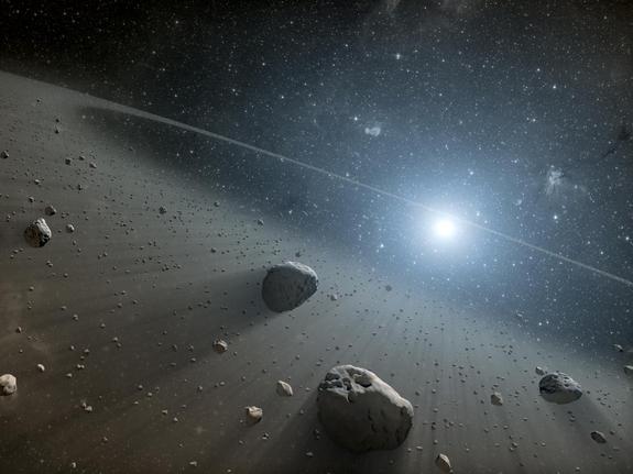 بر اساس شواهد به دست آمده از تلسکوپ‌های فضایی به نظر می‌رسد کمربند سیارکی پیرامون ستاره‌ی نسرواقع وجود داشته باشد.


