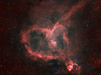 Ic 1805 سحابی گسترده ای که به شکل قلب انسان در فضا می تپد ! با تلسکوپ اماتوری کوچکی می توانید به راحتی ان را شکار کنید.