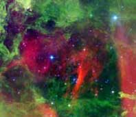 نمای تلسکوپ فضائی اسپیتزر از سحابی رزت