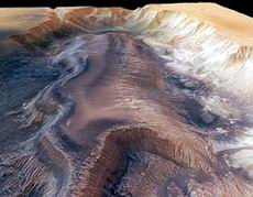 تصویر جدید فضاپیمای مارس اکسپرس از ناحیه Hebes Chasma مریخ