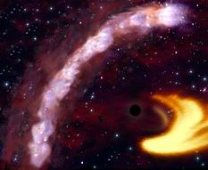 دانشمندان موسسه فيزيك فرا زميني ماكس پلانك آلمان با استفاده از داده هاي دريافتي از تلسكوپ ديجيتالي آخرين جيغ مرگ يك ستاره در حال بلعيده شدن را رديابي كردند.