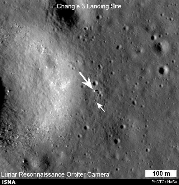 دوربین پرقدرت مدارگرد اکتشافی ماه ناسا (LRO) تصاویری از محل فرود ماهنورد چین بر سطح ماه تهیه کرده است.