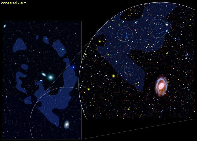 
نمایی بی نظیر در پرتو فرابنفش با استفاده از کاوشگر كيهاني ناسا برای اولین بار کهکشانهای کوتوله ای را آشکار ساخت که تنها در اثر گاز اولیه و باقی انده از عالم اولیه شکل یافته اند