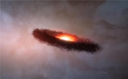 دانشمندان پیرامون کوتوله‌ای قهوه‌ای قرصی از ذرات کیهانی در اندازه‌های میلی‌متری یافته‌اند.