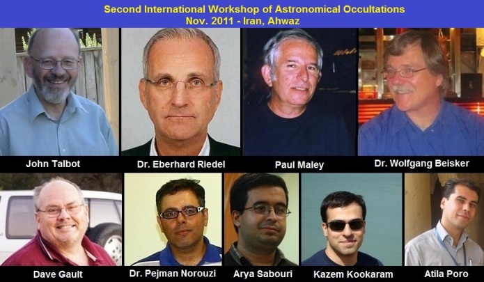 سخنرانان دومین کارگاه بین المللی اختفاهای نجومی در اهواز