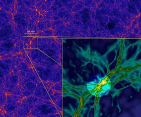 ستاره‌شناسان برای اولین بار توانسته‌اند بخشی از شبکه رشته‌های متصل‌کننده کهکشانها را با شناسایی یک اختروش دور در یک سحابی گسترده گاز نمایش دهند.