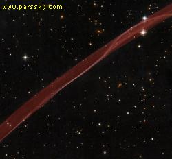 تلسكوپ فضائي هابل نوار شبح مانند يك انفجار ستاره اي را شكار كرد.