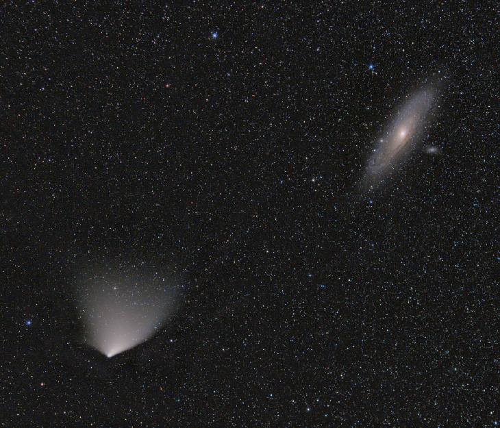13 فروردین تا 16 فروردین ماه دنباله دار پن استارز PanSTARRS در کنار کهکشان M31 قرار دارد.