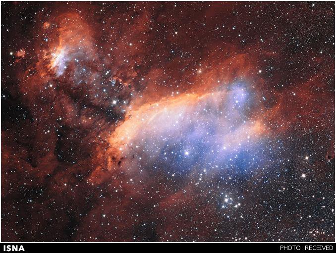 ابرهای گازی درخشان در سحابی با نام مستعار «میگو» در حقیقت یک پرورشگاه بزرگ ستاره‌یی محسوب می‌شوند.
