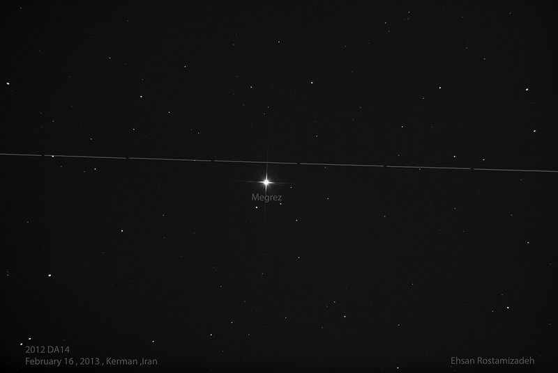 فیلم و عکس عبور سیارک  2012 DA 14 از مقابل زمین
