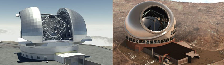 برای ساختن بزرگ‌ترین تلسکوپ جهان رقابتی برپا شده است. هرازچندگاهی دانشمندان به این نتیجه می‌رسند که شاید بهتر باشد یکی از این دو طرح را به نفع دیگری کنار بگذارند.