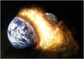 نتایج مطالعه صورت گرفته توسط محققان آلمانی نشان می‌دهد، احتمالا زمین در 4.5 میلیارد سال قبل مورد حمله شیئی به بزرگی سیاره مریخ قرار گرفته و همین مسأله منجر به شکل‌گیری ماه شد.