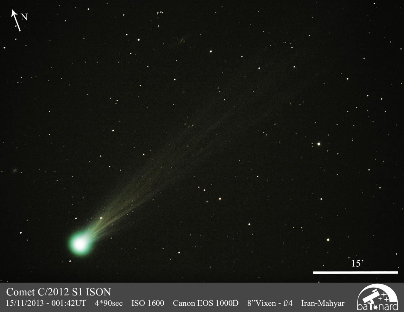 گزارش رصد گروه بارنارد از دنباله دار آیسان (C/2012 S1 ISON)